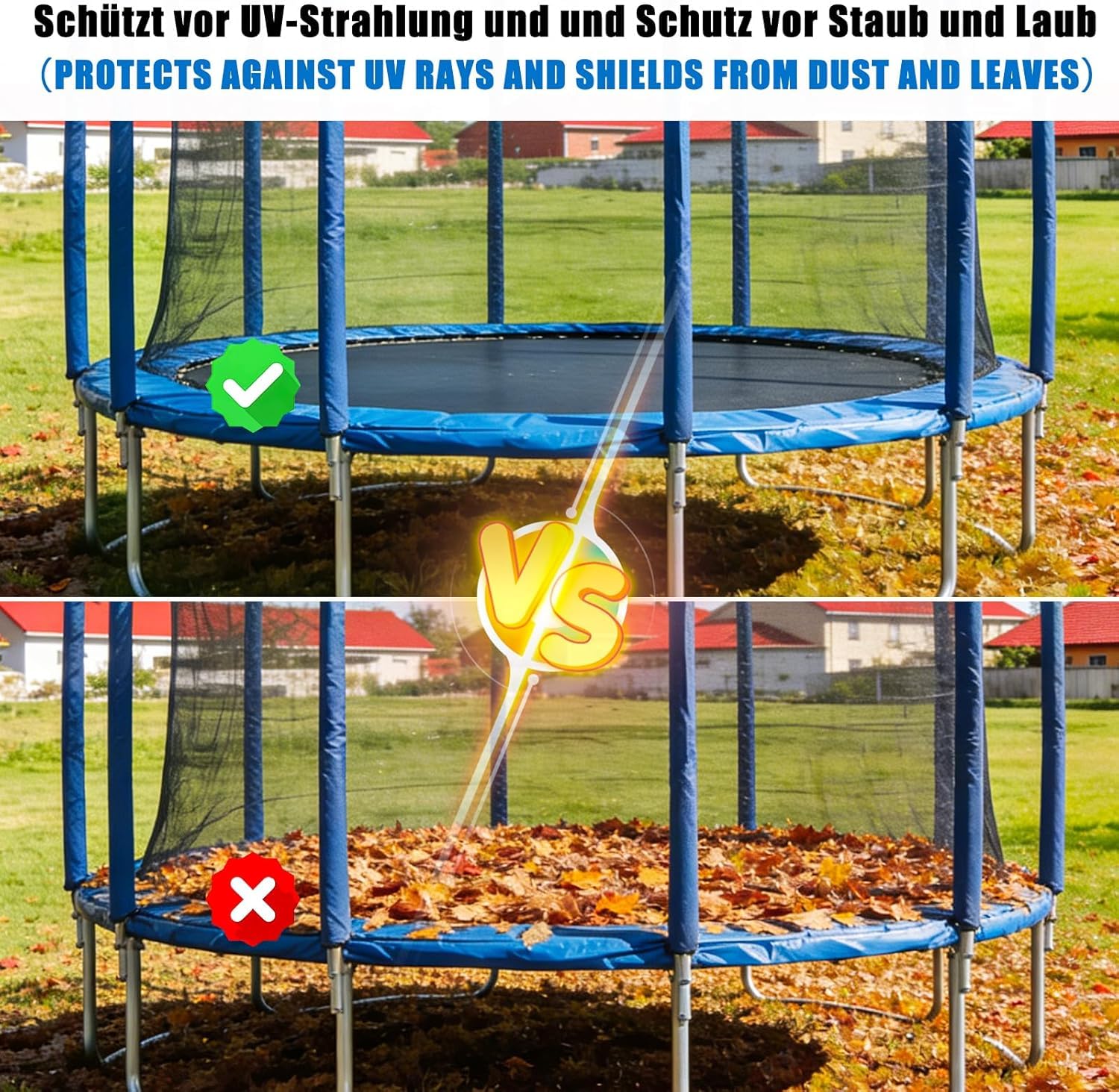 Copertura per trampolino trampolino parasole Ø 305 cm per 8 aste rete trampolino 305 8 aste, resistente ai raggi UV impermeabile