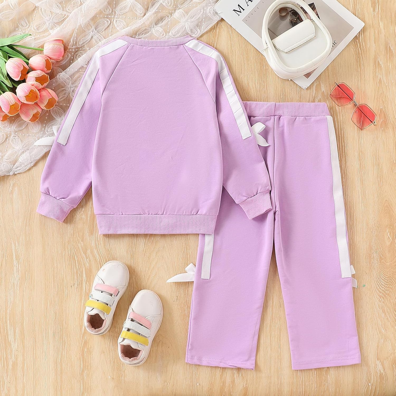 2025 Girls Sweatsuit Set Cute Hooded Sweatshirt & Jogger Pants with Pocket Casual Outfuts Set - Image 5