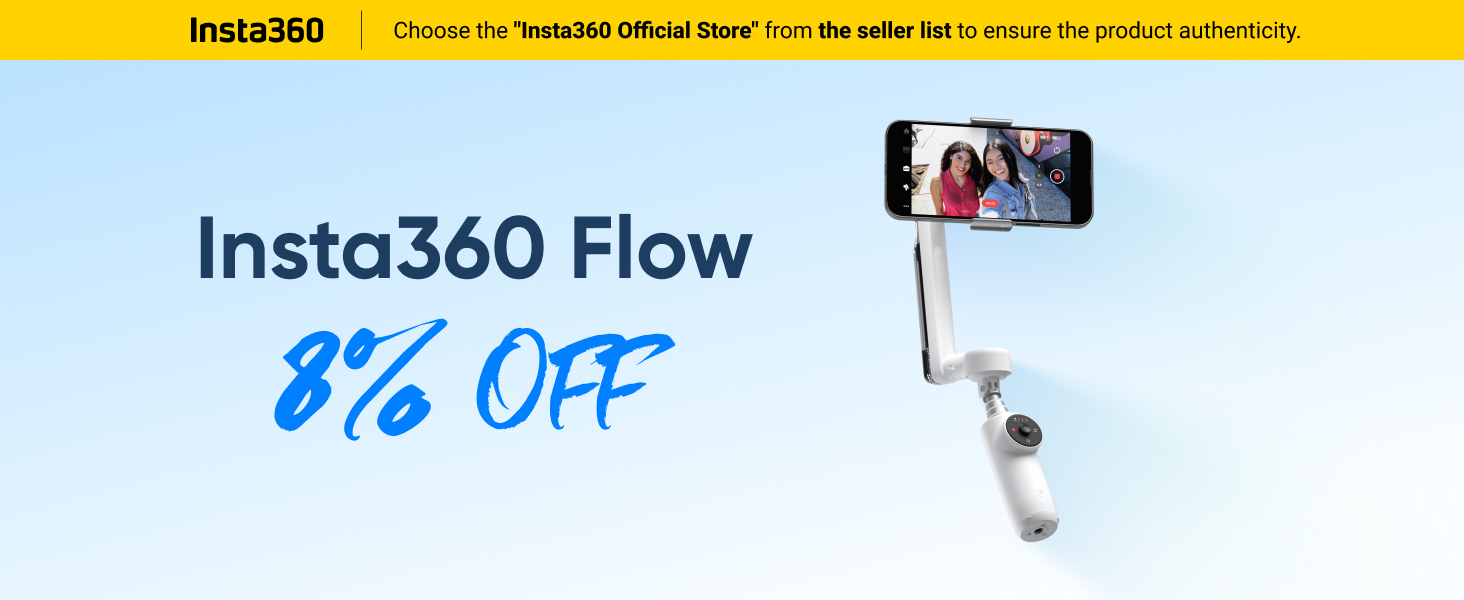 Insta360 Estabilizador de gimbal de fluxo para smartphone, gimbal