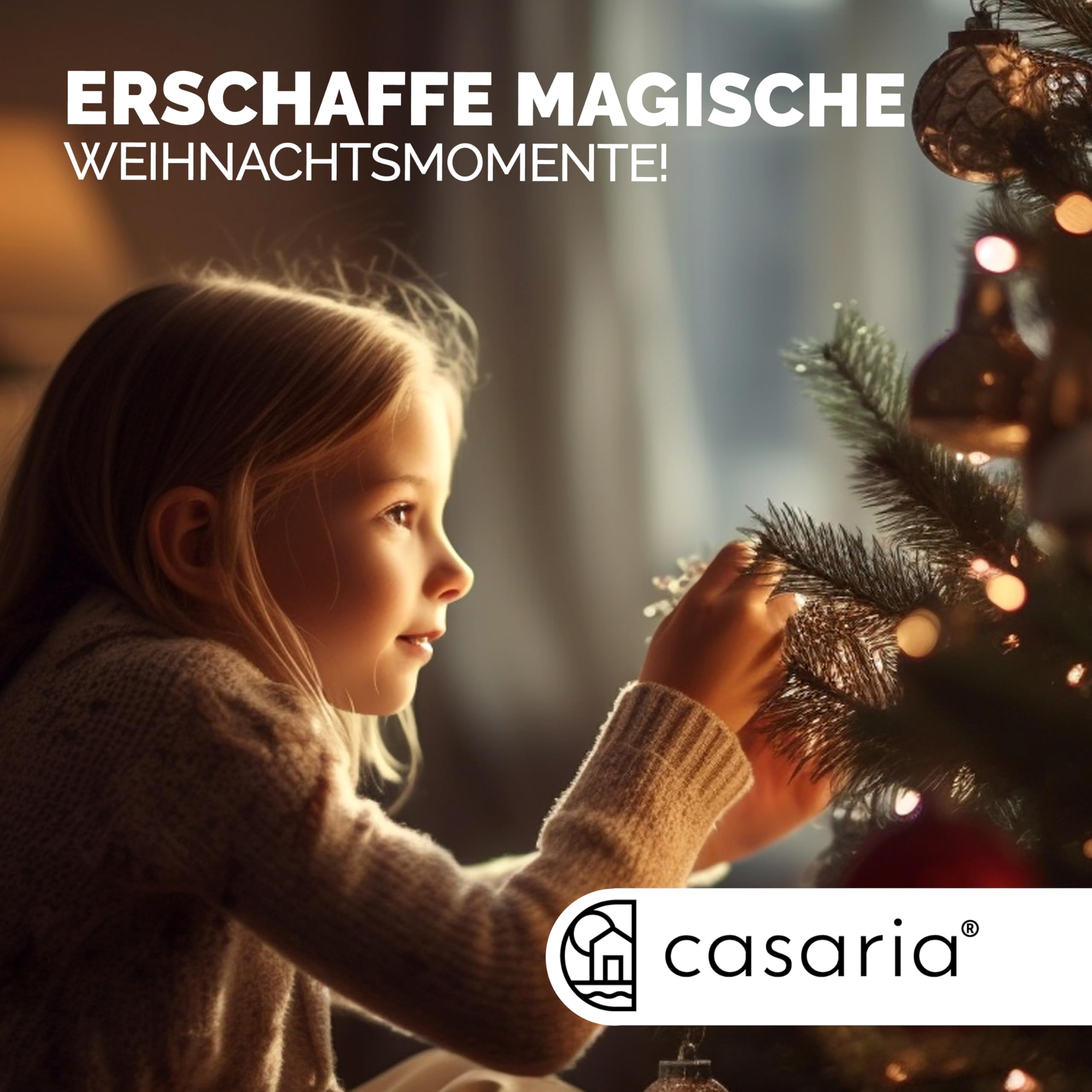 CASARIA® Premium Weihnachtsbaum künstlich XL 180 cm FSC®-Zertifiziert naturgetreu dichte Spitzen Stabiler Holzständer einfacher Aufbau Tannenbaum
