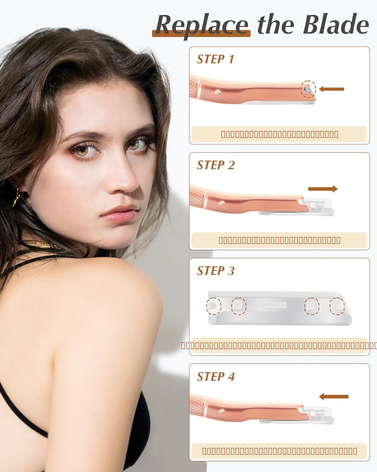 MoHern Dermaplan Razor for Face Professional, Facial Razors for Women Face with 40 Blade Refills, Eyebrow Razor for Women and Men
