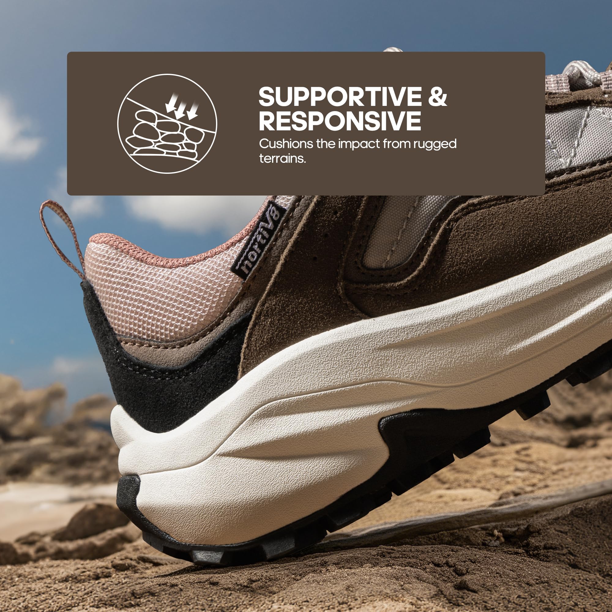 NORTIV 8 Damskie wodoodporne buty turystyczne z podparciem łuku na zewnątrz, skórzane, do chodzenia, trekkingu, na kemping, tenis, trening, trampki Wicklow, @@, 11