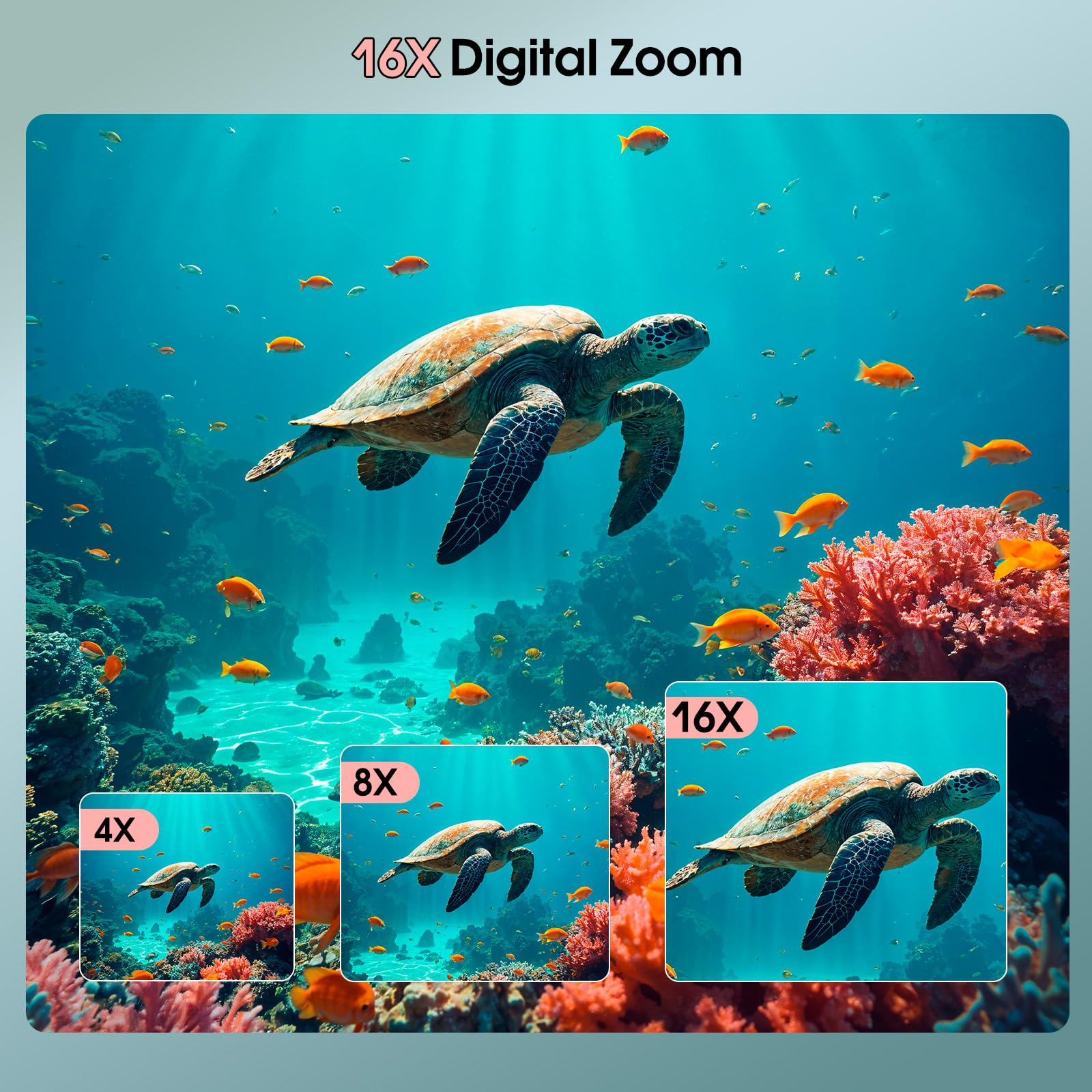 Caméra sous-marine 4K 16FT étanche avec carte de 32 Go 64 MP autofocus double écran selfie pour la plongée en apnée