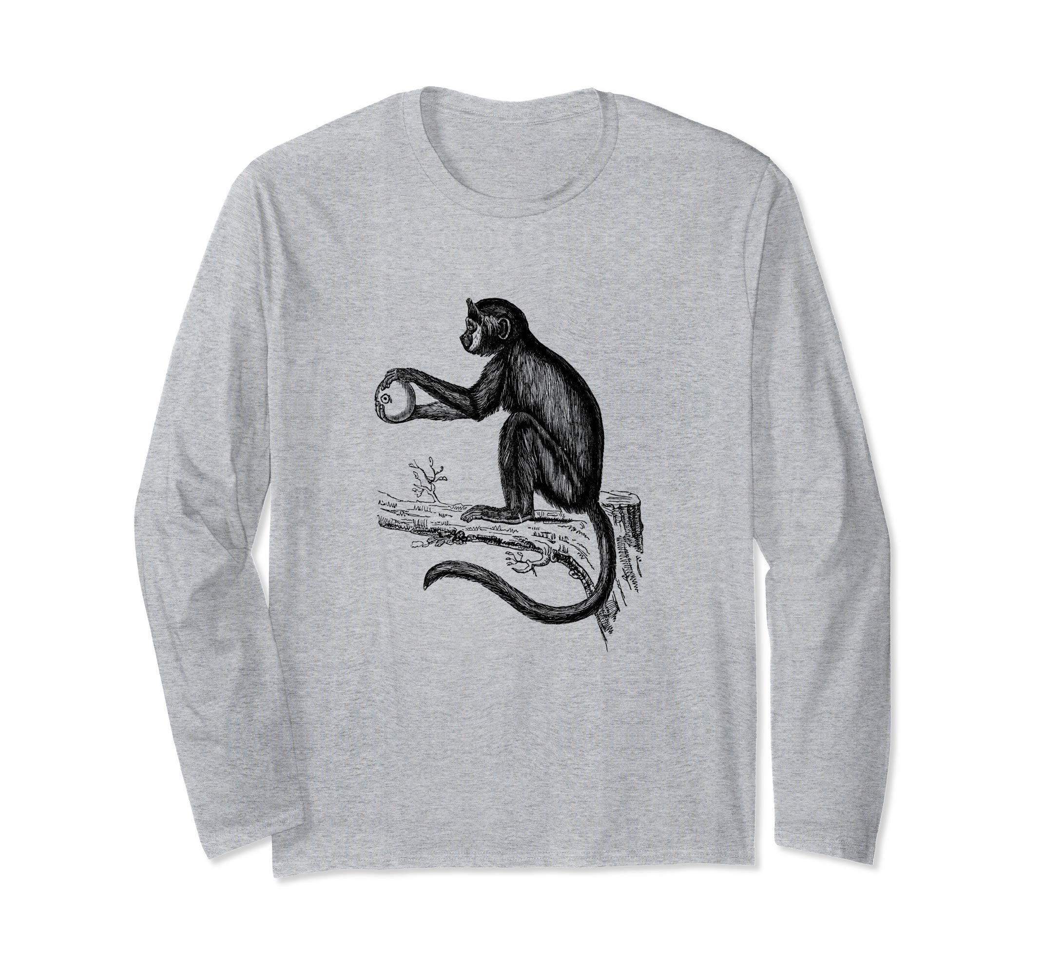 Vintage Sajou Monkey Print Long Sleeve T-Shirt