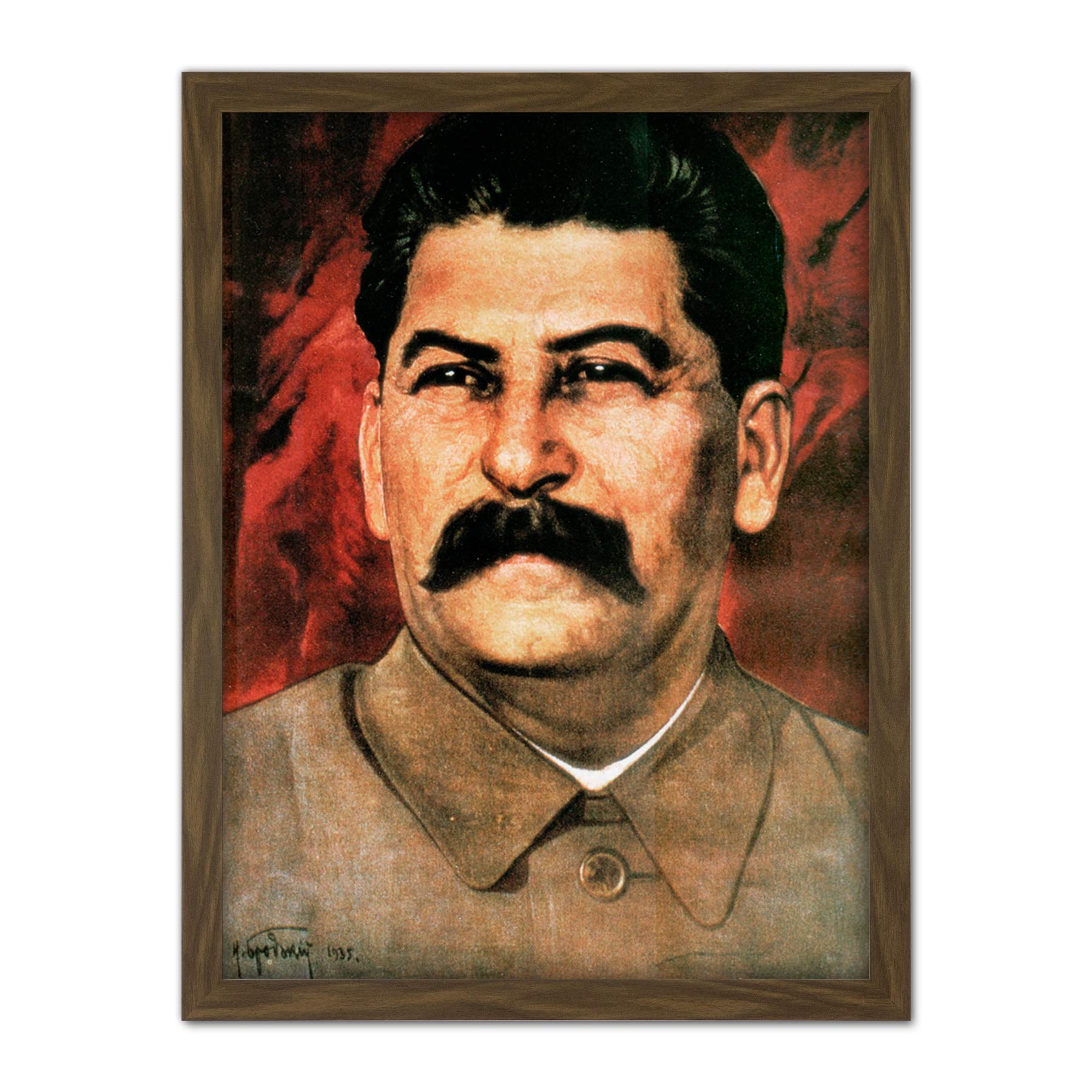 Brodsky Portrait Communist Joseph Stalin Painting Artwork Framed Wall Art Print 18X24 Inch