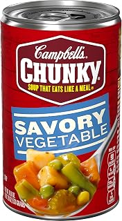 Campbell's Chunky Savory Vegetable Soup, 18.8 oz Can - Hearty Vegan Veggie Soup with Potatoes, Carrots & Tomato Broth