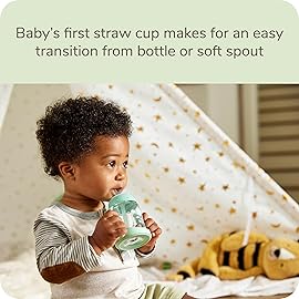 NUK Learner Straw Cup, 5oz, 2-Pack - Toddler Sippy Cup with Soft Straw for Easy Drinking, Suitable for Ages 8 Months and Up, Green