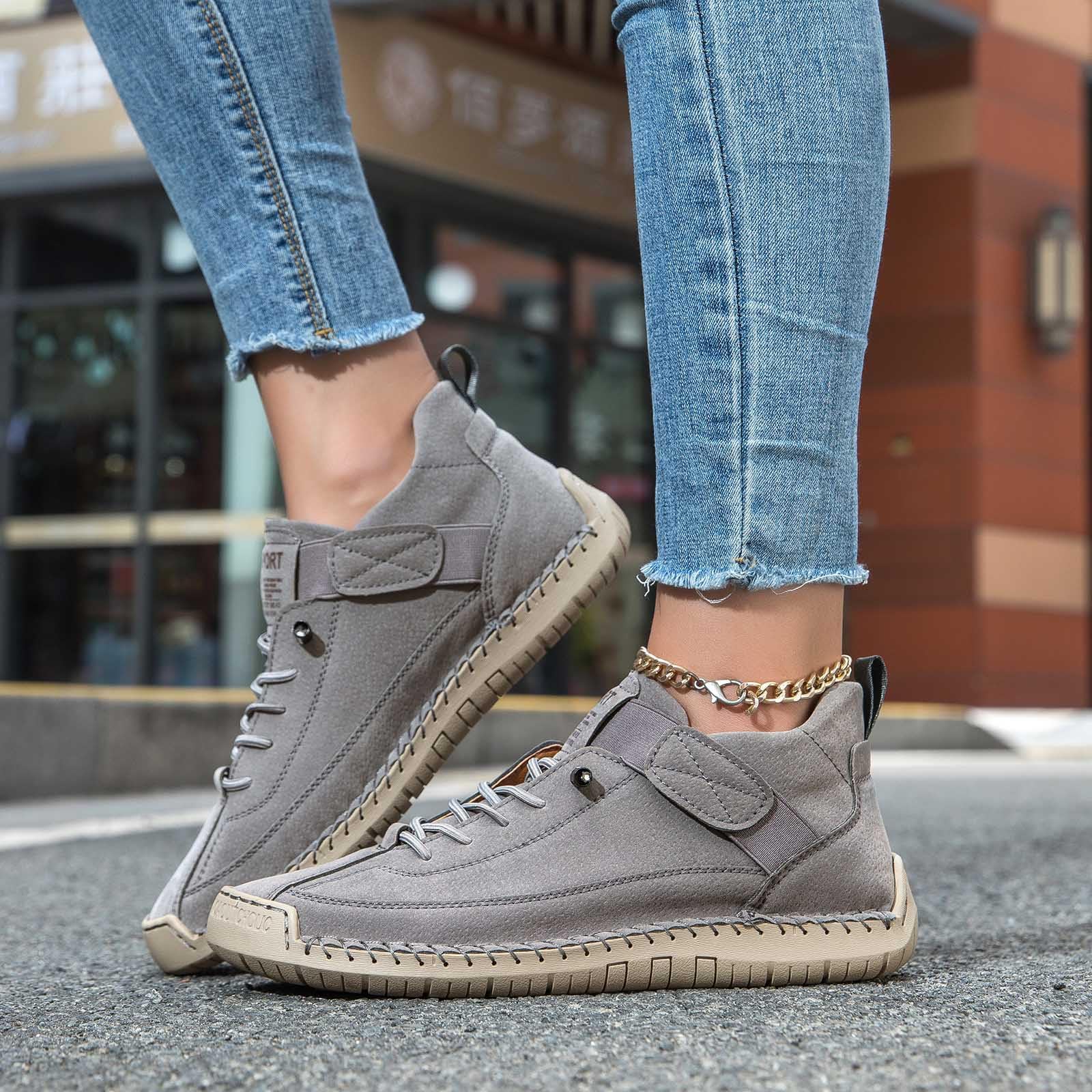 Genérico Zapatillas ortopédicas cómodas, zapatos unisex de cuero hechos a mano, botas suaves y cómodas con soporte - 3
