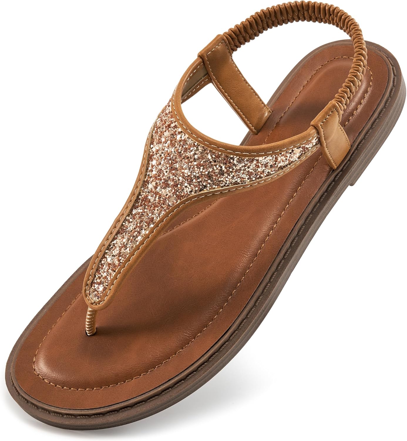 Aomigoct Flat Sandals Women Dressy: Black 8 Comfortable Summer Beach Sandal for women – Casual Ladies Fashion Walking Shoes