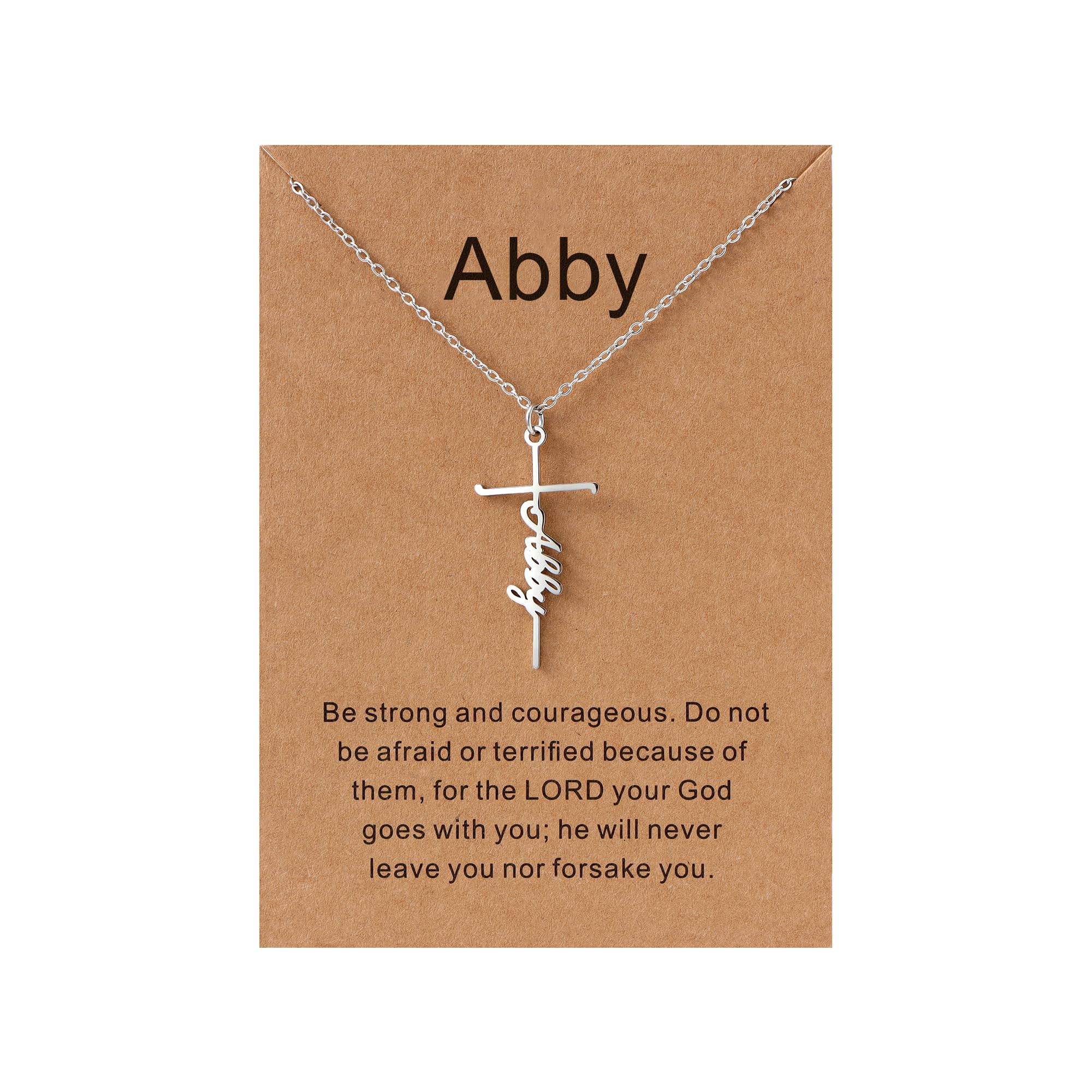 Name Cross Necklace for Women Personalized Custom Nameplate Cross Necklace Customized Jewelry Gift for Women Graduation Gifts for Daughter Granddaughter