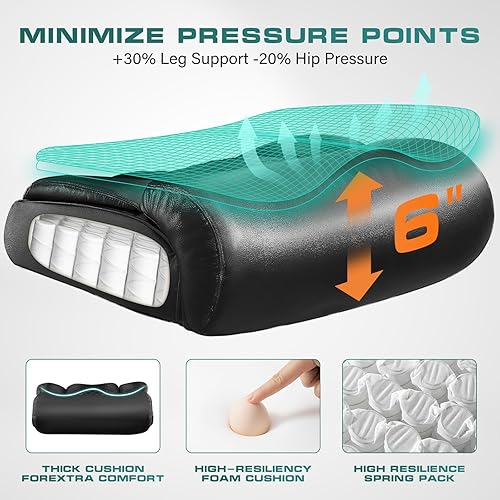 Miniatura 6 de BOSMILLER Silla de oficina grande y alta de 750 libras con soporte lumbar doble para personas pesadas, silla de escritorio ergonómica de gran tamaño