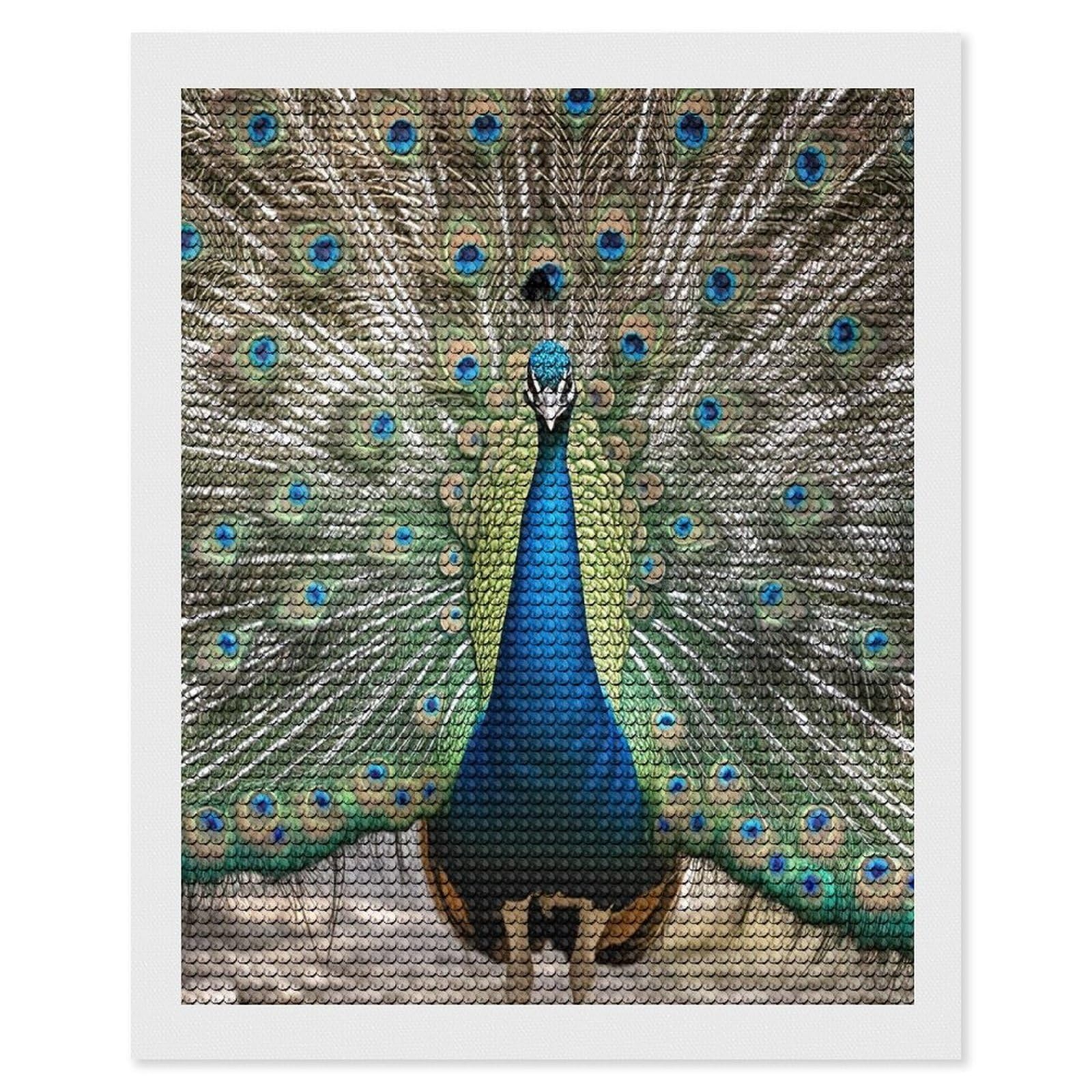 FekiLoot Peacock Pattern Diamond Painting Kits for Adults Round Paint with Diamonds Pictures Gem Art Painting Kits Personalized Diamond Art Full Drill for Beginners Home Wall Decor