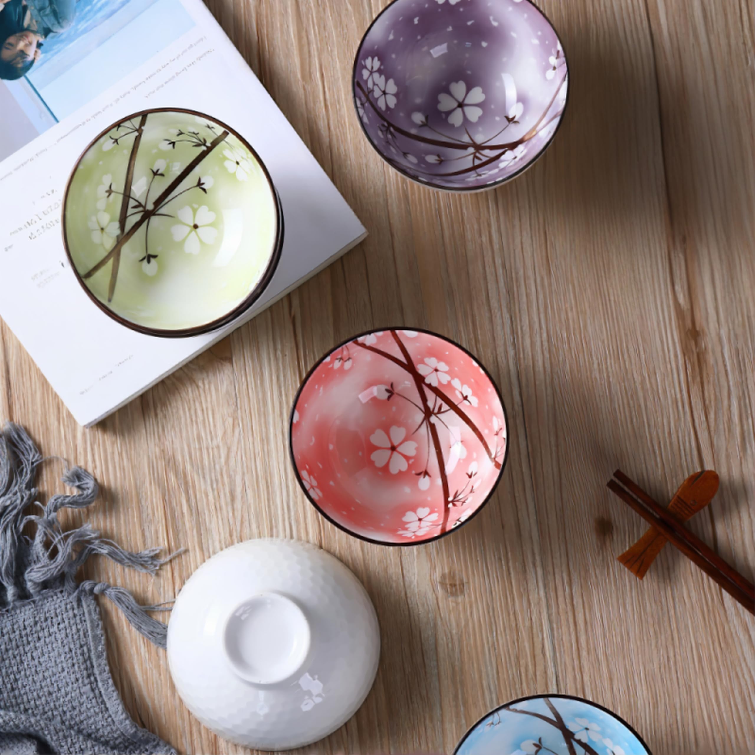Ceramic Bowl Set - 4 Stylish Serving Bowls -2