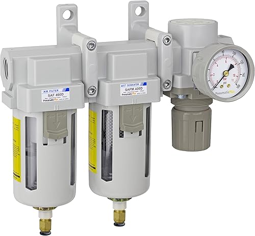 PneumaticPlus SAU430-N04DG Sistema de secado de aire de tres etapas Filtro de aire de partículas, filtro coalescente, regulador de presión de aire