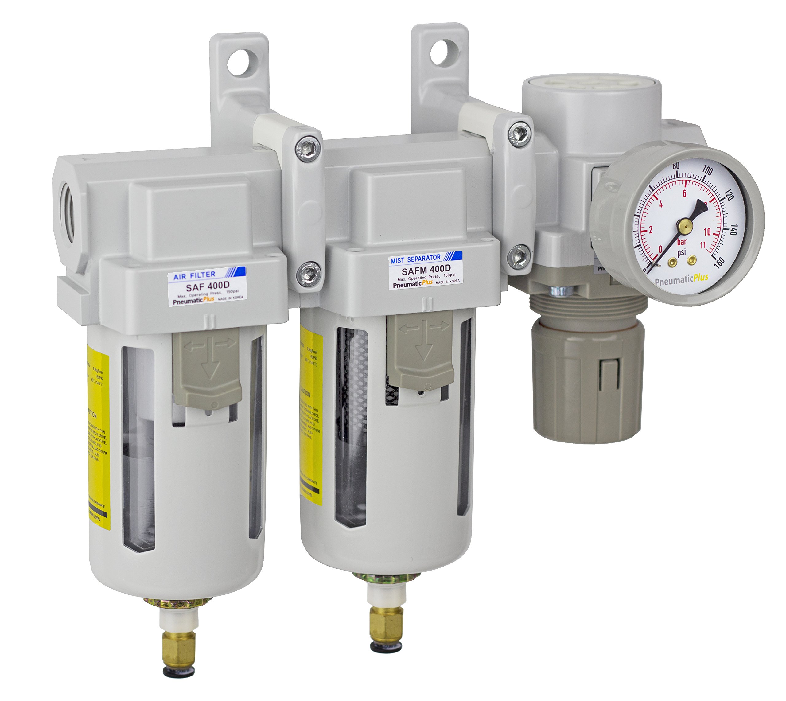 PneumaticPlus SAU430-N04DG Three Stage Air Drying System Particulate Air Filter, Coalescing Filter, 