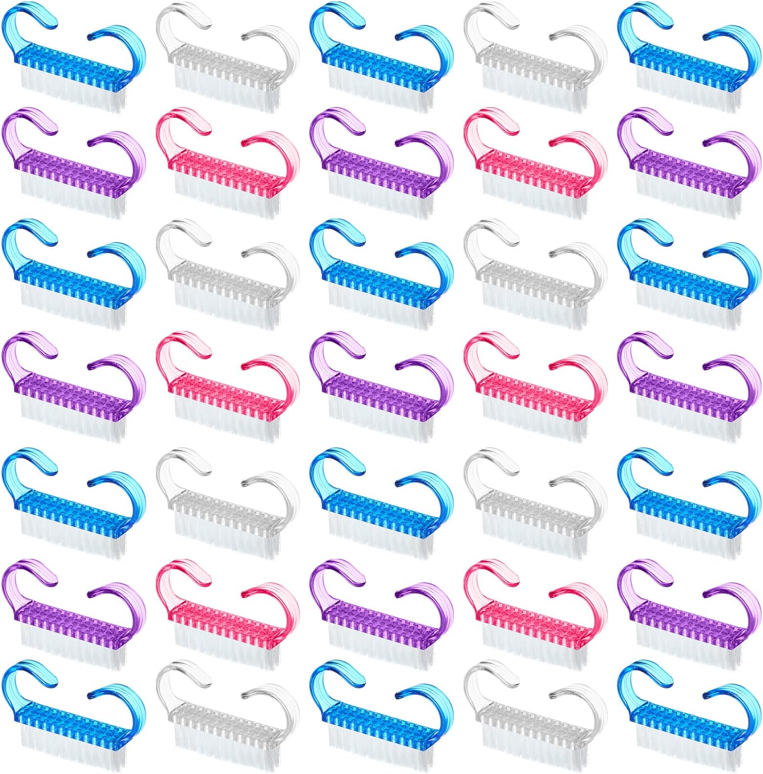 200 Pcs Handle Grip Nail Brush Fingernail Scrub Cleaning Nail Brushes Cleaner Nail