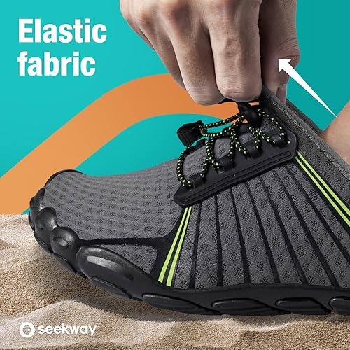 Miniatura 4 de SEEKWAY - Zapatos para usar en agua para adultos, unisex, tipo calcetín, de secado rápido, que brindan sensación de pies descalzos para la playa,