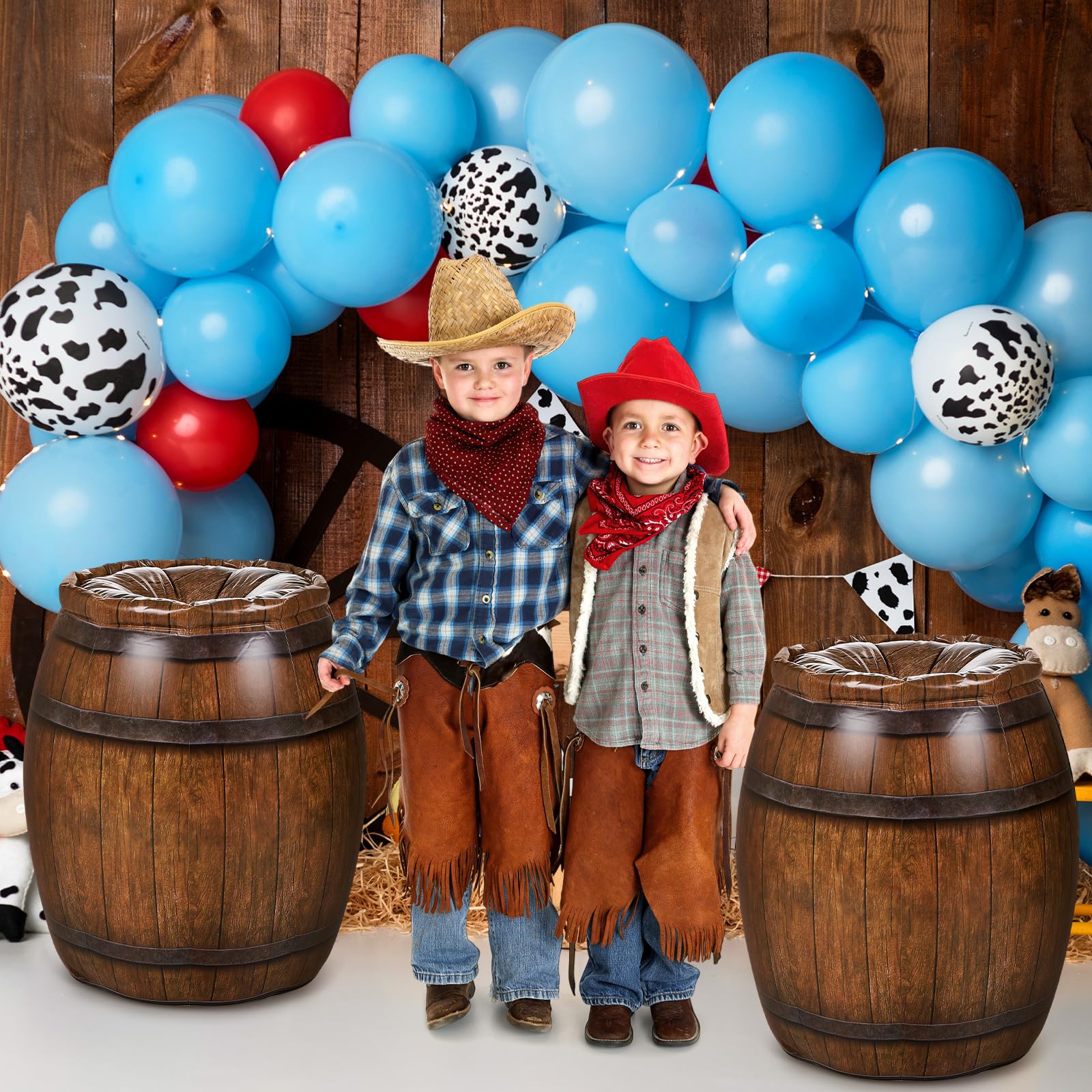 Civaner 1 Stück Western-Cowboy-Party-Dekoration, PVC, aufblasbare Piratenfässer, Western-Cowboy-Dekoration, Fass für Wild-Westen-Abenteuer-Party, nautische Themen-Requisiten, Bauernhaus-Zubehör