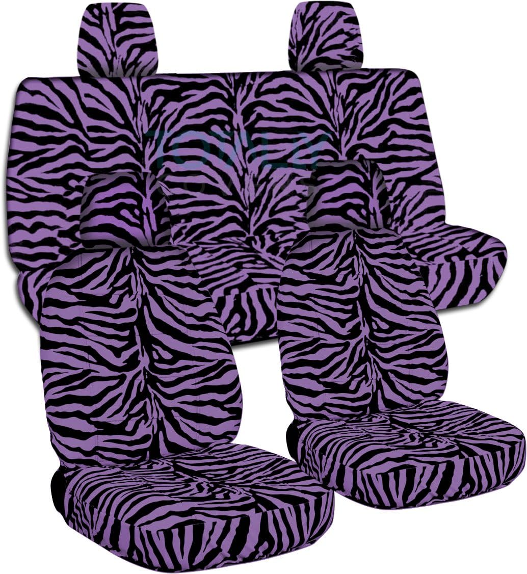 Totally Covers Compatible with 2008-2012 Jeep Liberty/Dodge Nitro Animal Print Seat Covers: Beige Snow Tiger - Full Set (29 Prints) 40/60 Split Bench Bucket w/wo Lumbar/Fold Flat SUV