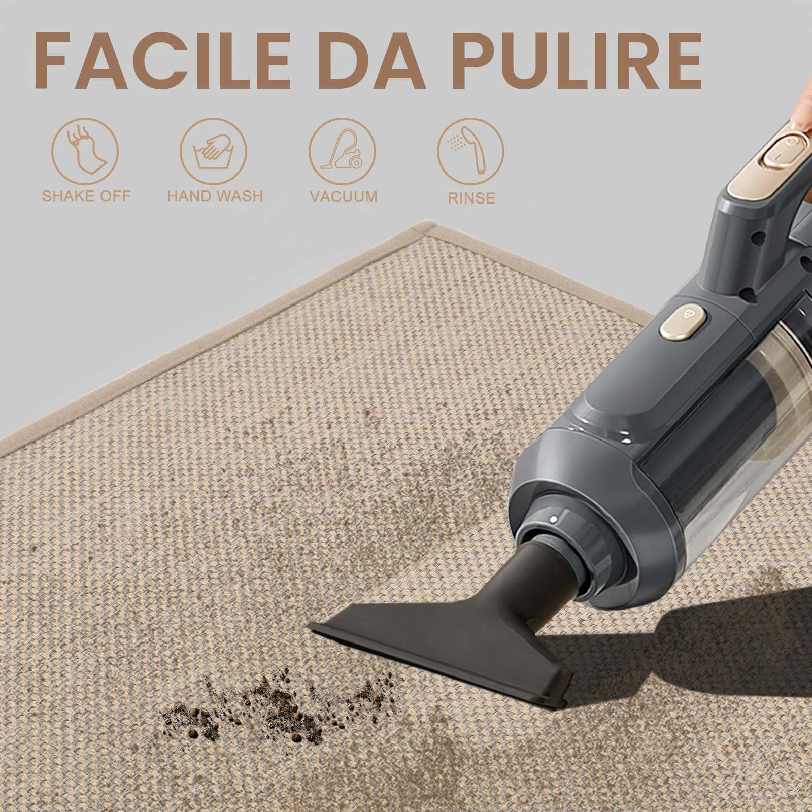 LEKEEPGO Tappeto Cucina Antiscivolo Lavabile 43.5x150cm, Assorbente Tappetino Tappeti Cucina Lavabile, Tappeto Passatoia per Corridoio, Lavanderia, Torta Corritore, Beige