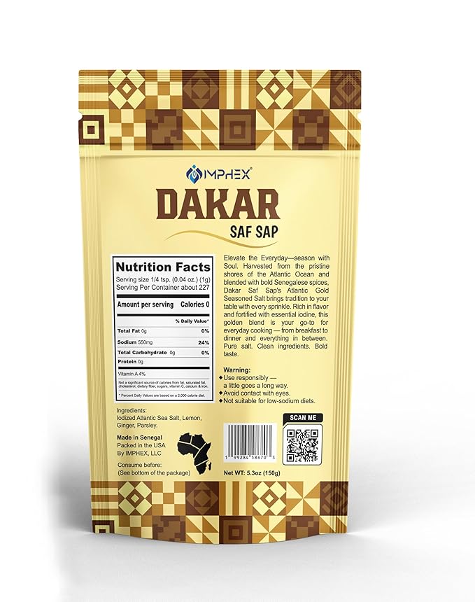 Imphex Dakar Saf Sap Sal Sazonada Senegalesa Atlántico 150g miniatura 2
