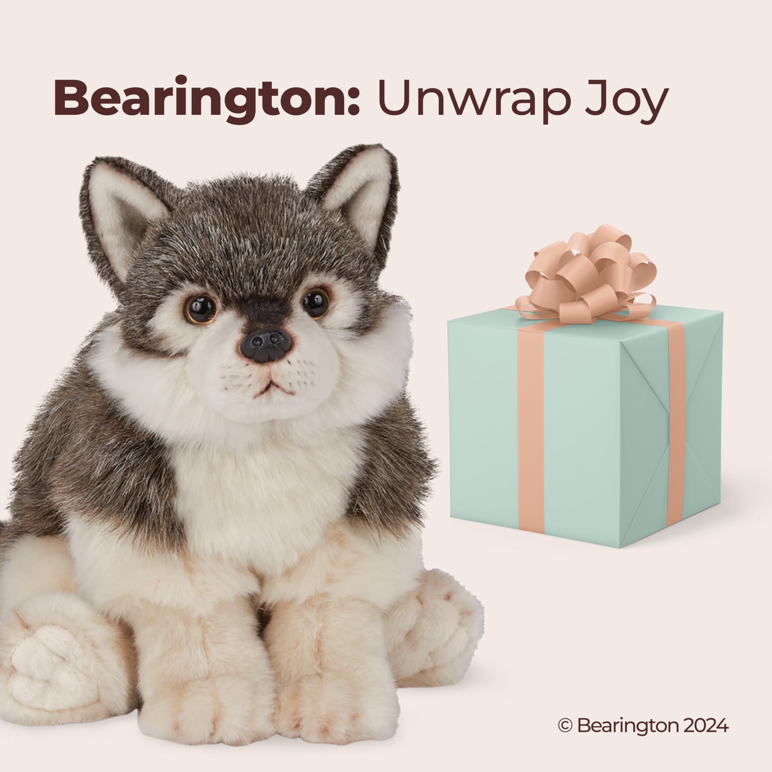 Amazon.com: Bearington Nanook Wolf Stuffed Animal - 13