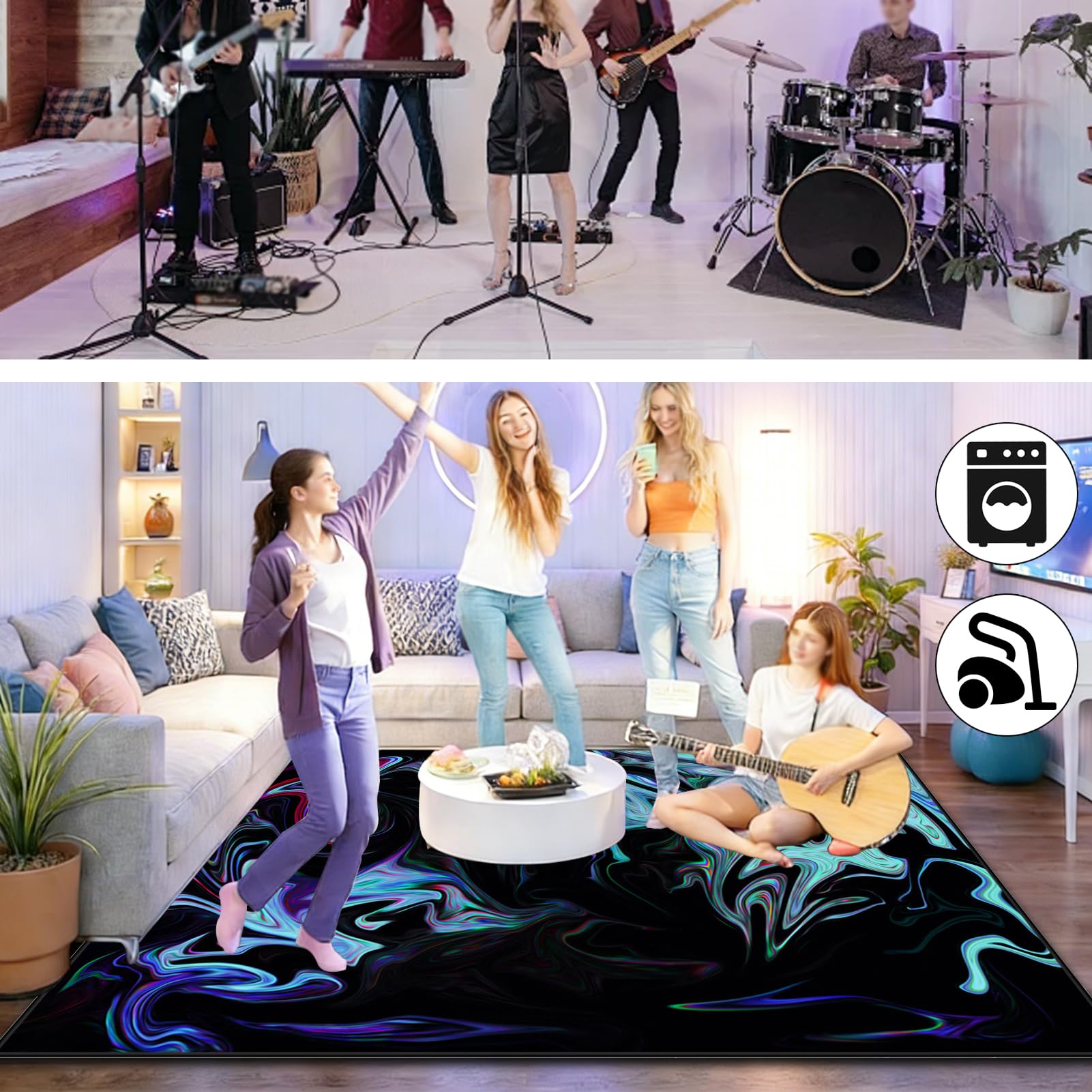 Elektryczny dywan perkusyjny, 160 x 140 cm, mata akustyczna, mata do perkusji, mata wygłuszająca, antypoślizgowy dywanik bębnowy, do bassa, werbla, mata chroniąca przed hałasem, mata muzyczna