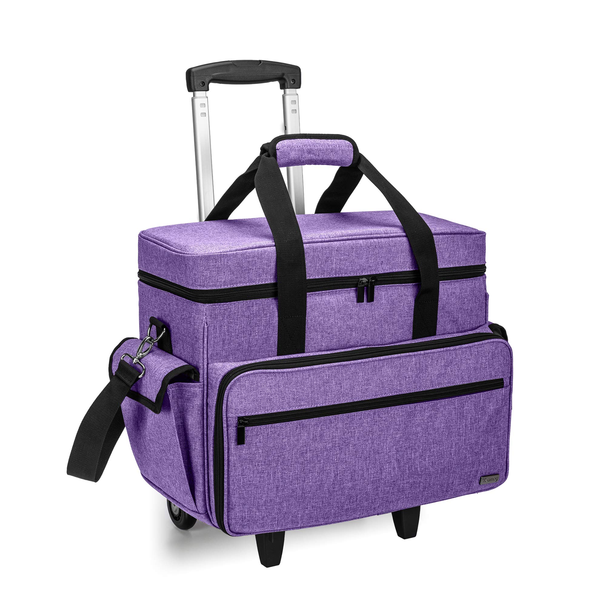 Teamoy Borsa Trolley per Macchina da Cucire, Trolley Staccabile con Pad di Supporto Inferiore, Compatibile con Singer, Brother e la Maggior Parte Delle Macchina da Cucire,