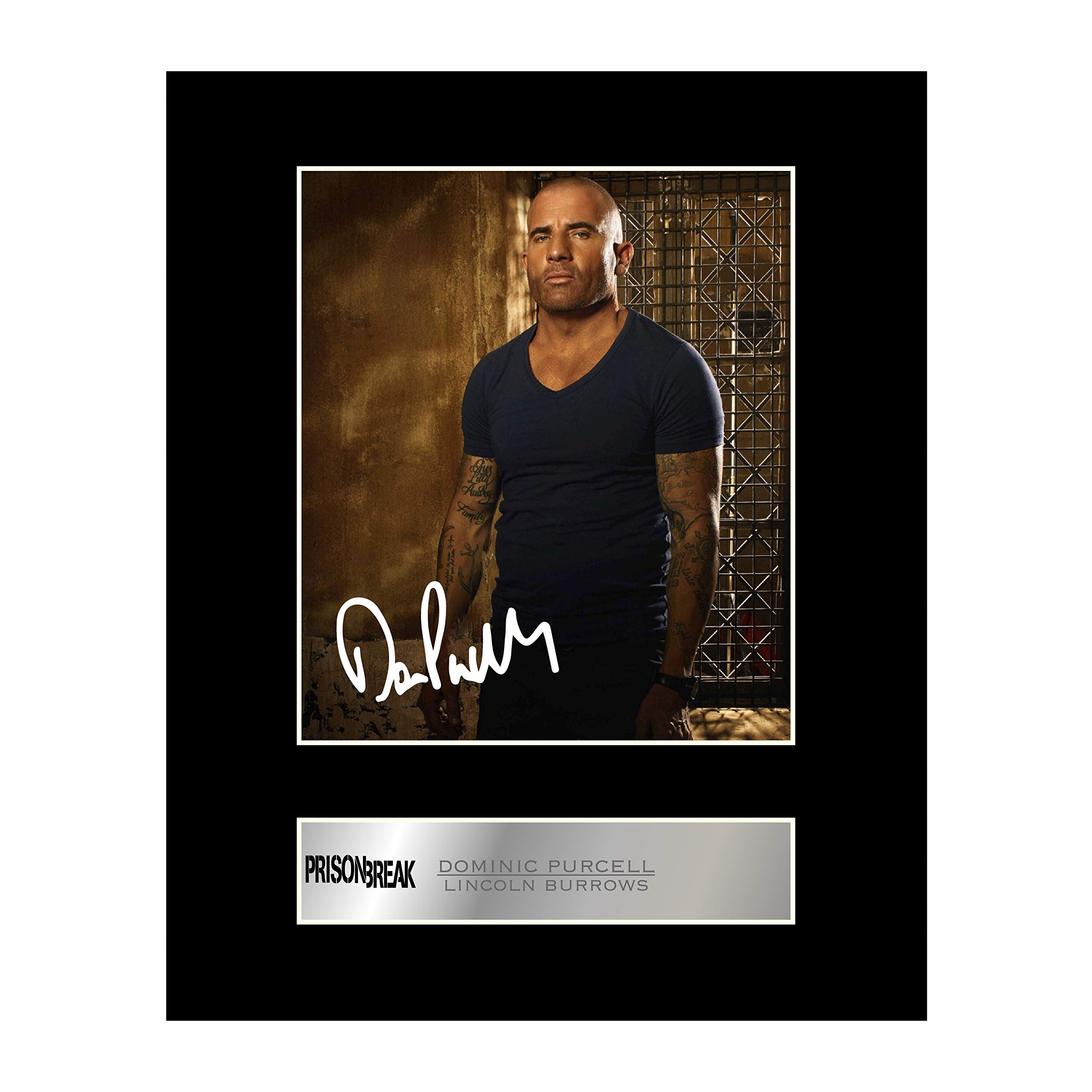 Photo Dédicacée De Dominic Purcell En Lincoln Burrows (Prison Break) - Encadrée 25.4 X 20.3 Cm