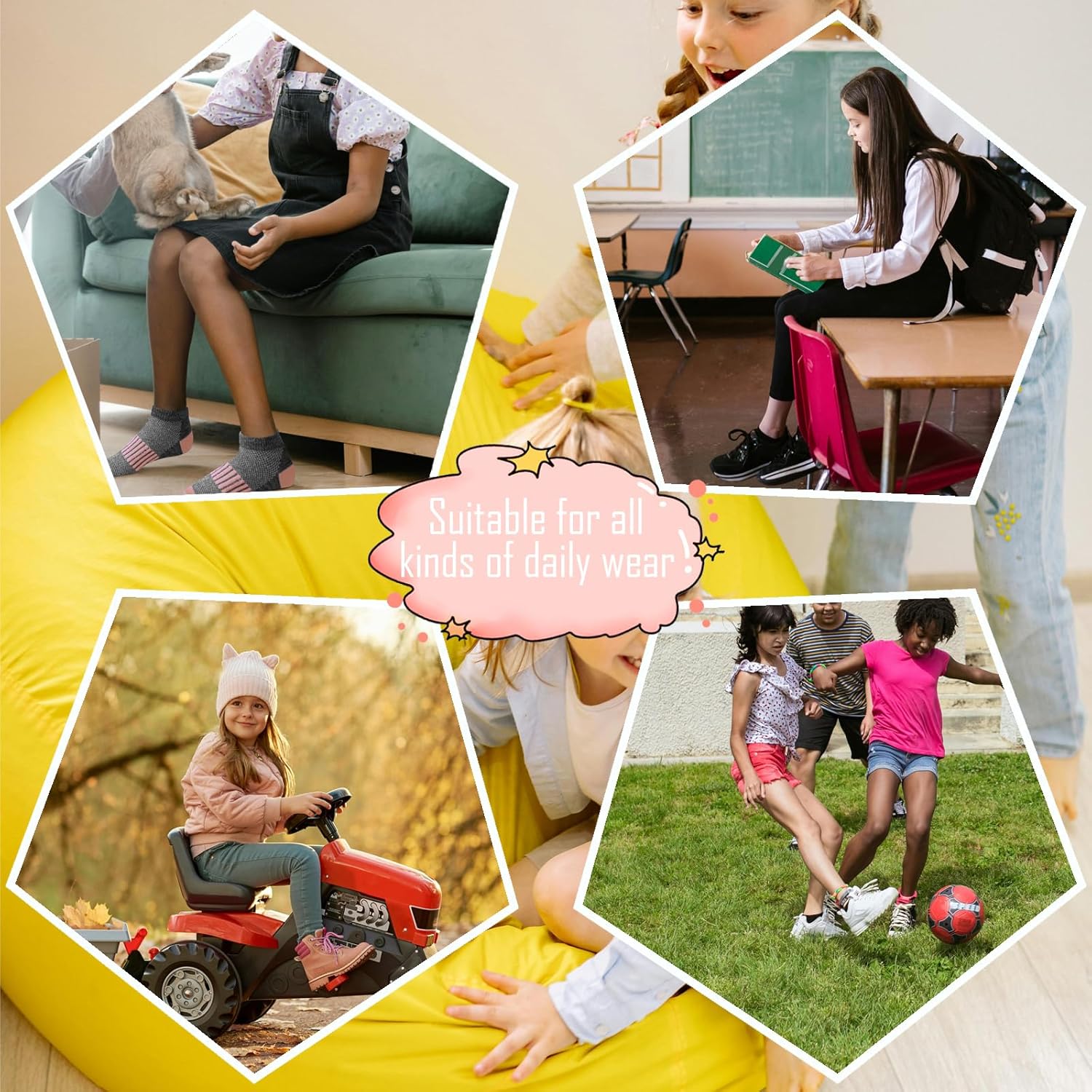 Bemeol 12 Pairs Girls Socks Ankle Socks Girls Athletic Running Low Cut Casual Sock for Little Big Kids - Image 7