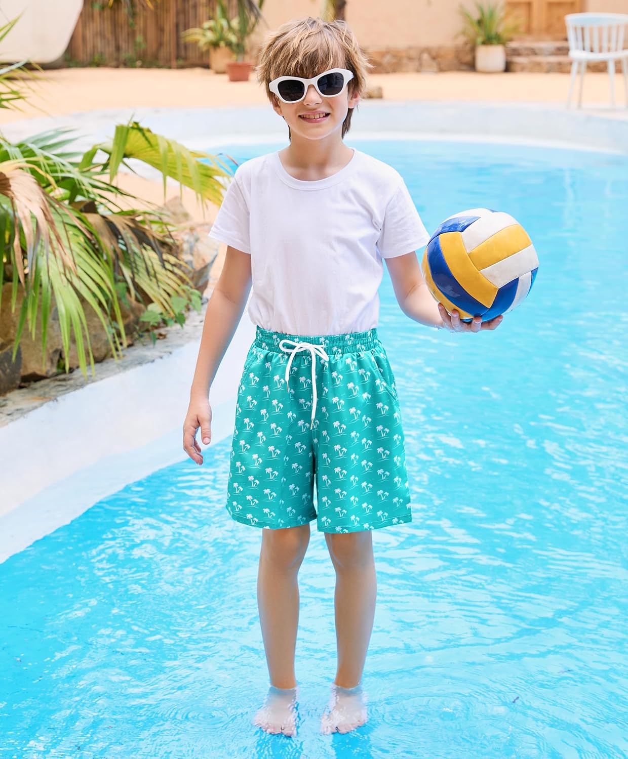 2 Pack Boys Swim Trunks with Compression Liner Kids Youth Swim Shorts Quick Dry Bathing Suit Swimwear Beach Shorts - Image 2