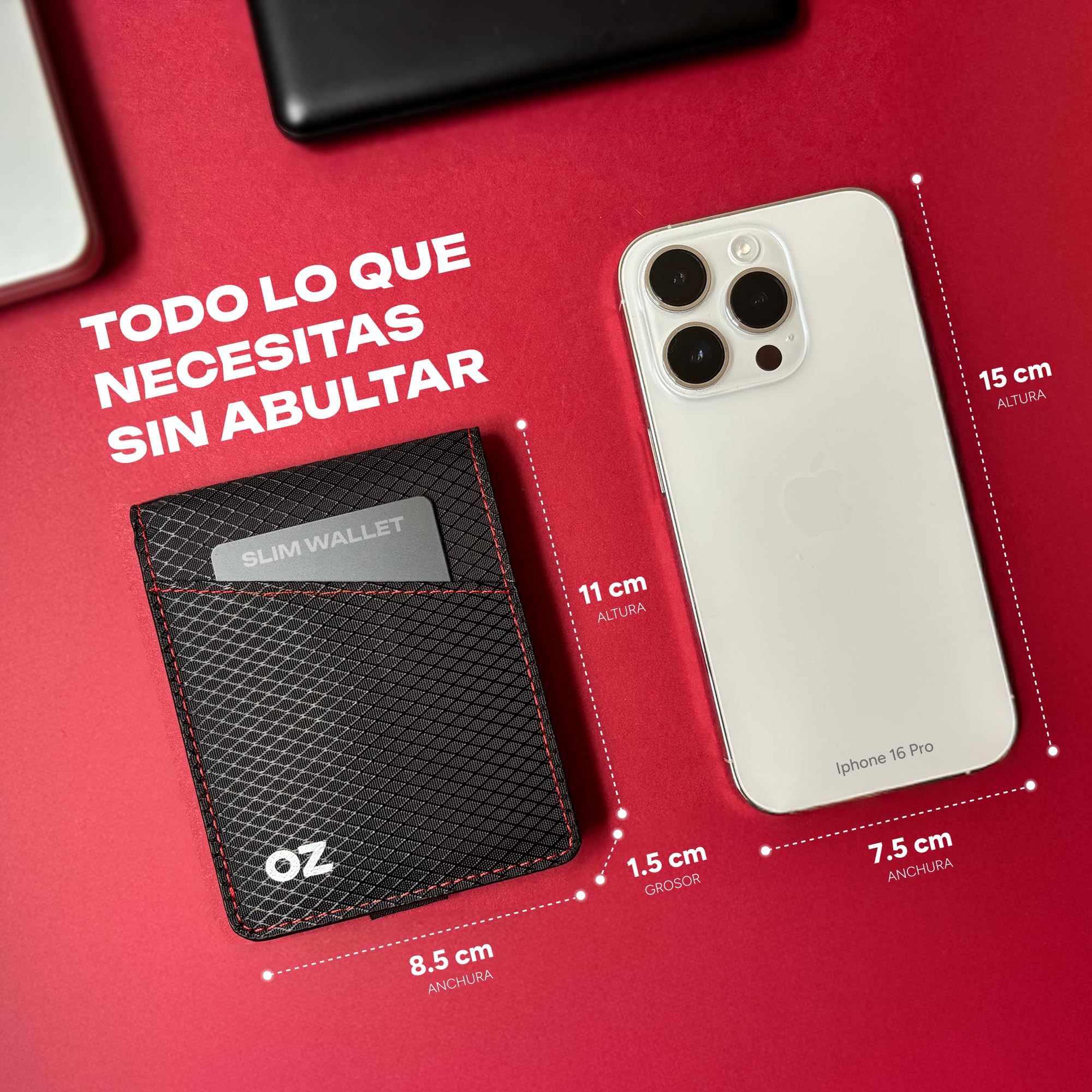 Carteras para Hombre con Monedero y Tarjetero Delgada Capacidad hasta 12 Tarjetas con Bloqueo RFID – No Hace Bulto, Billetera para Hombre Slim con Bolsillo para Billetes y Monedas y Caja de Regalo — view 4