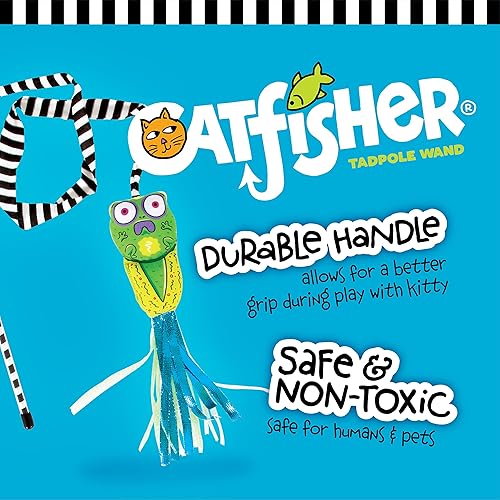 Miniatura 4 de Fat Cat Varita de renacuajo para gatos rellena con hierba gatera 100% orgánica, juguete interactivo para gatos