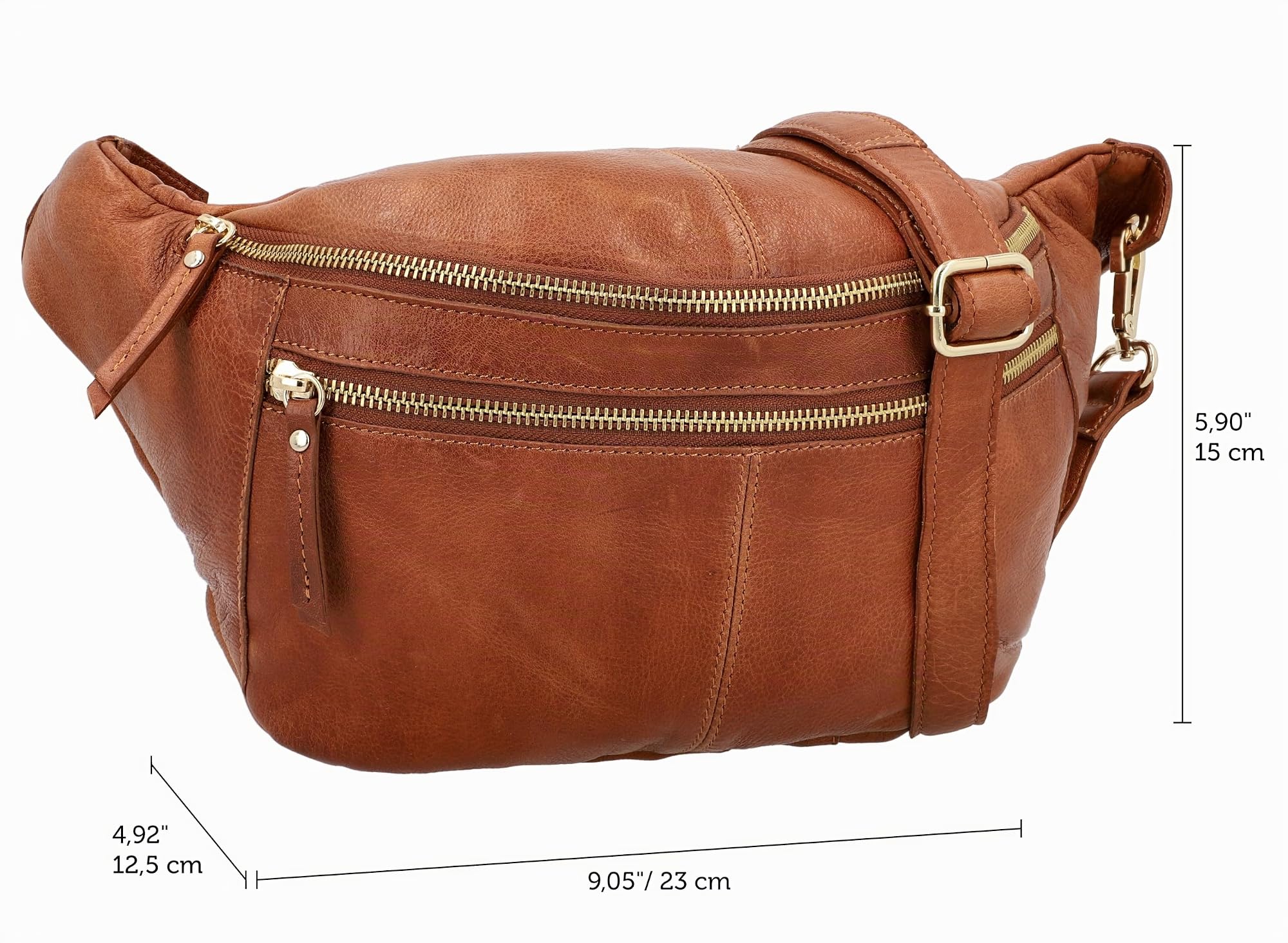 Gusti Marsupio in pelle – Freya, da donna e da uomo, marsupio, in pelle, Marrone 1, Einheitsgröße, Stile retr
