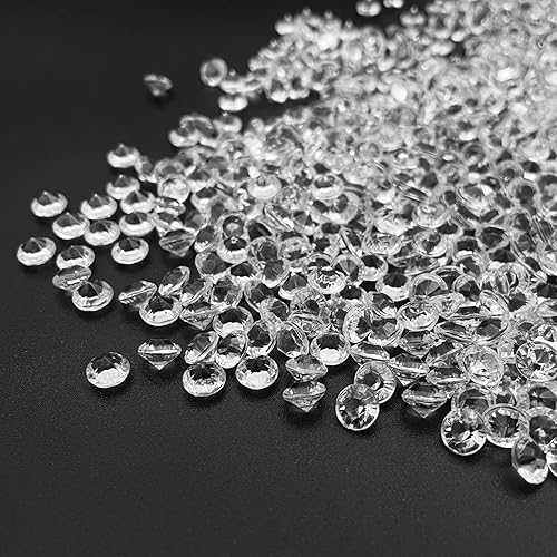 Vista 49 de Diamante falso, 6000 piezas de diamantes acrílicos transparentes de 0.236 pulgadas para rellenos de jarrón, dispersión de mesa, recuerdo de fiesta