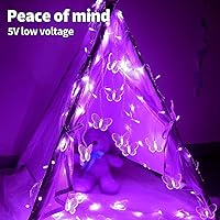 Vista 18 de Butterfly Curtain Lights 13ft 96 LED Twinkle Fairy Lights 8 Modes String Lights with Remote, Butterfly Hanging Decoration for Bedroom Dorm Wall