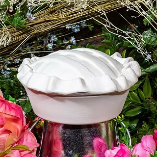 Generic Pie Box With Lid 5"" IN STOCK Ceramic Bisque Ready To Paint Pottery, White