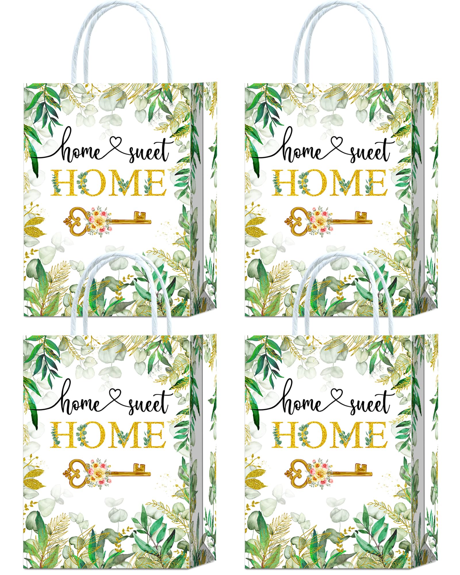 Tyndallrays 16 Pieces House Warming Goodie Bags for Housewarming Party Supplies,Home Sweet Home Party Favors Bags with Handles for Welcome Home New