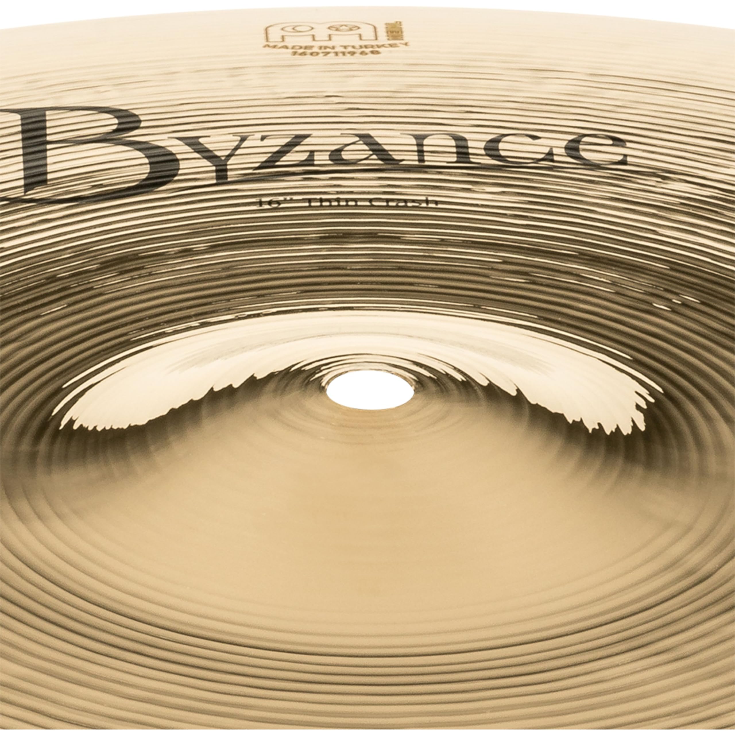 Meinl Cymbals Byzance Brillant Crash Thin 16 Zoll (Video) Schlagzeug Becken (40,64cm) B20 Bronze, Brilliantes Finish (B16TC-B)