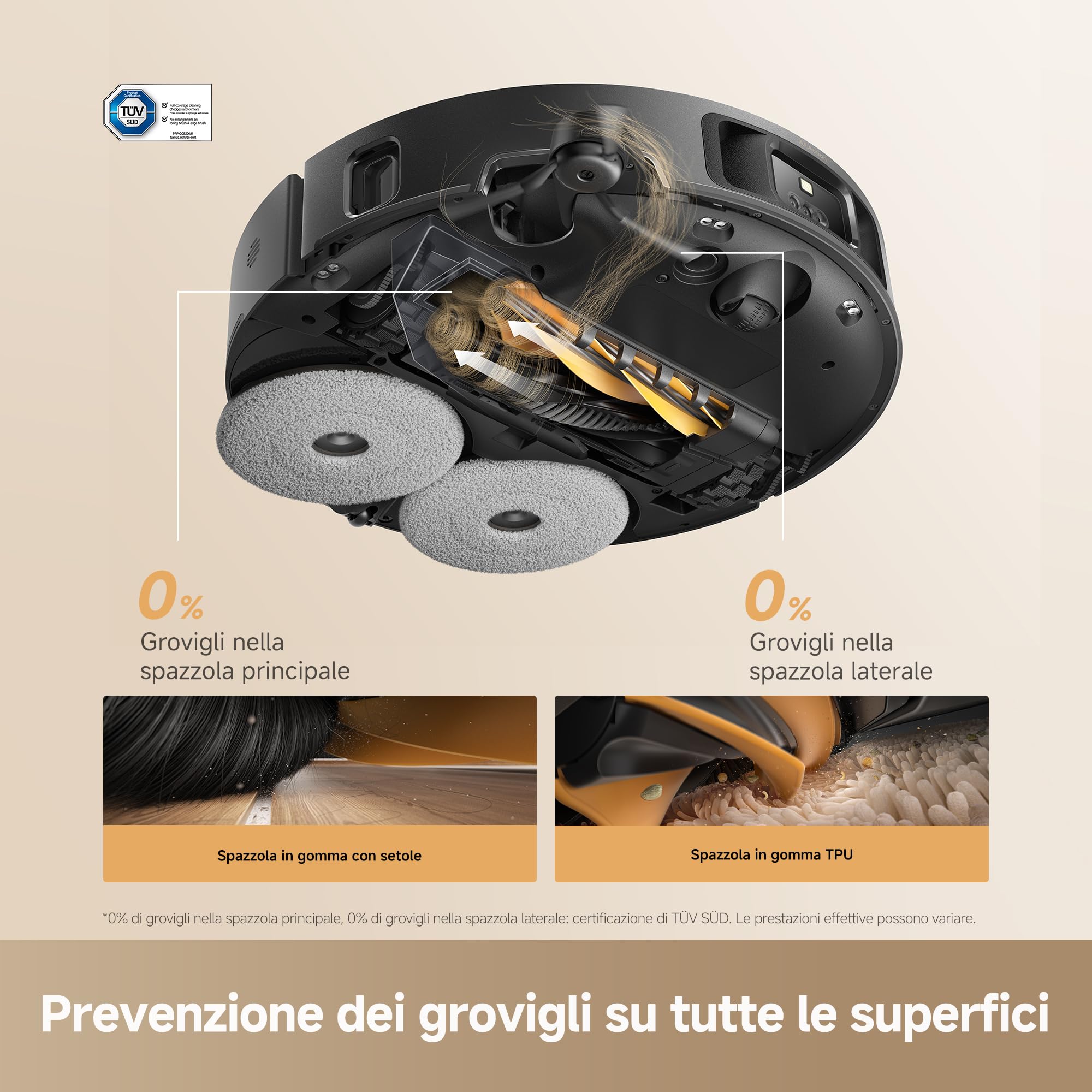 DREAME L50s Pro Ultra Robot Aspirapolvere e Lavapavimenti, Autosvuotamento per 100 Giorni e Autopulizia ad Alta Temperatura, Aspirazione da 30.000 Pa, Pulizia di Bordi e Angoli, Spazzola Antigroviglio