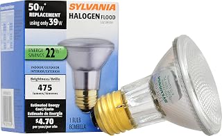SYLVANIA Capsylite Halogen Dimmable Lamp / PAR20 Flood Light Reflector / 50W replacement / Medium base E26 / 39 Watt / 2850 K – warm white