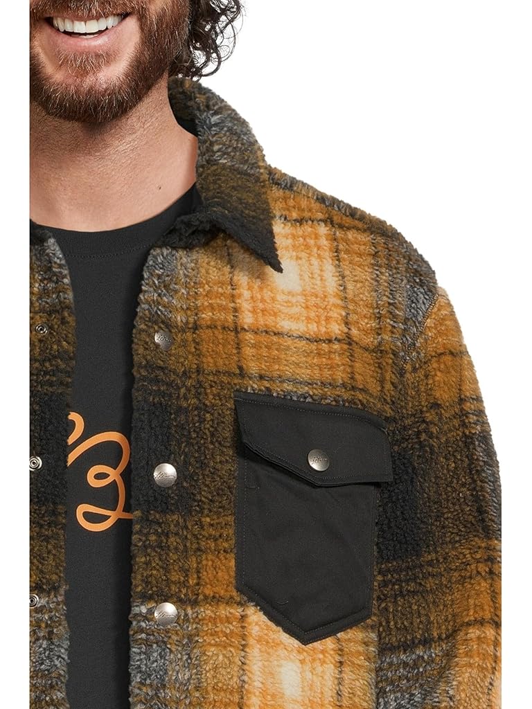 Black L.L.Bean Signature Mixed Media Fleece Jacket Plaid