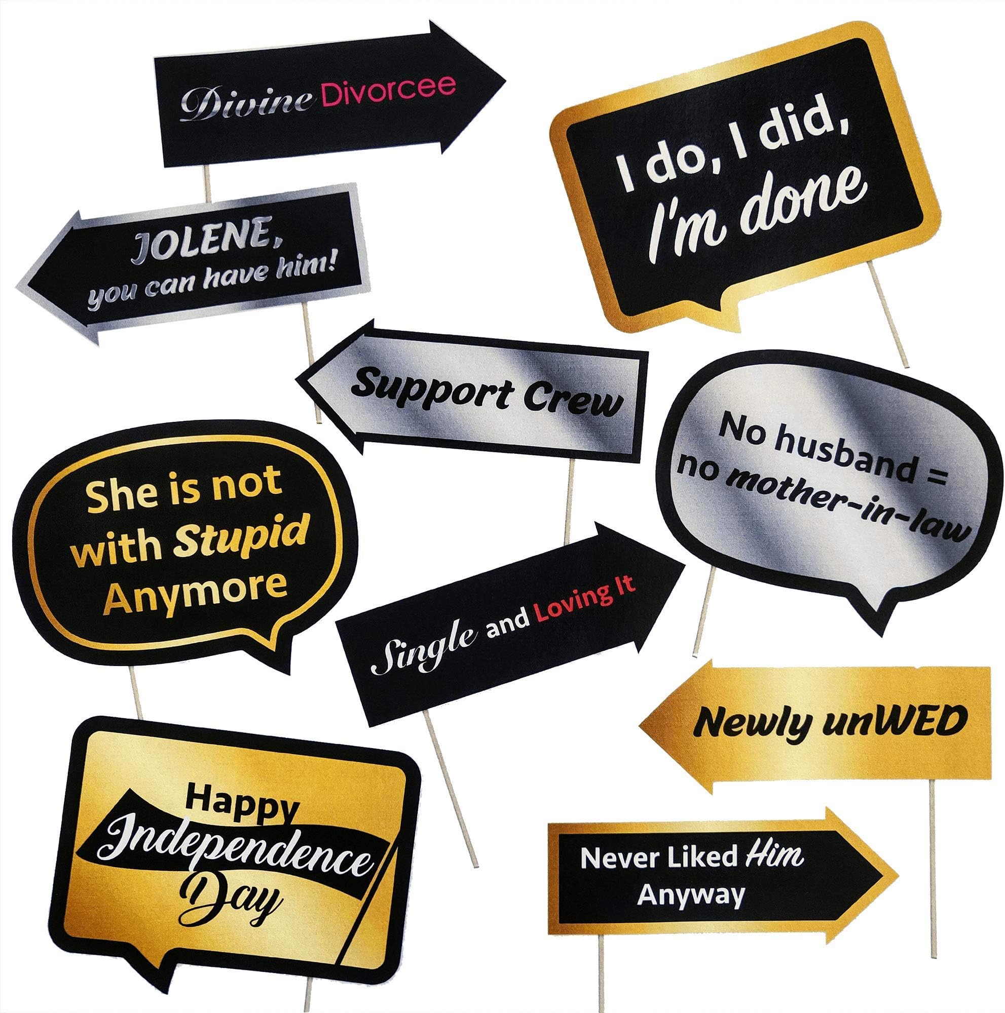 Fun Divine Divorce Photo Booth Props - Divorce Party Decorations