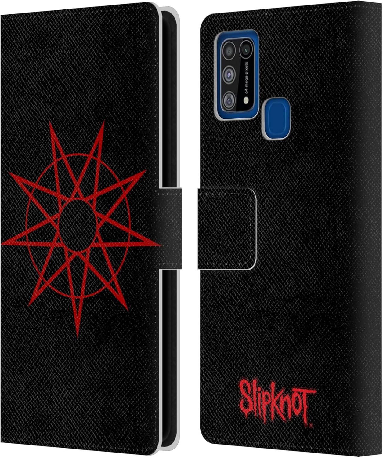 Head Case Designs Officially Licensed Slipknot Nanogram Key Art Leather Wallet Case Compatible with Samsung Galaxy M31 (2020)