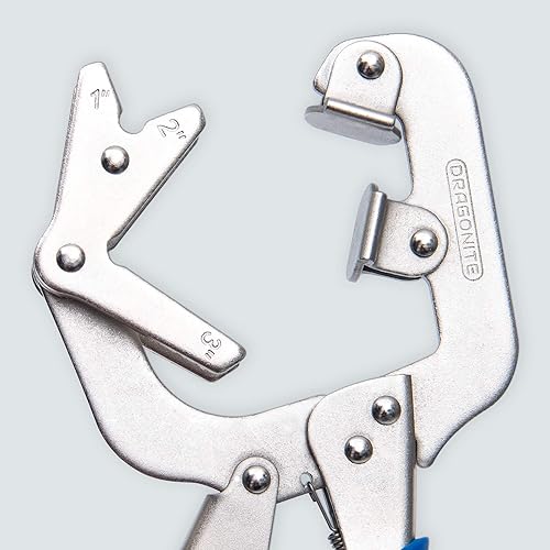 Miniatura 8 de DRAGONITE Alicates para tubos de soldadura de 10 pulgadas, abrazadera C de bloqueo con almohadillas en V ajustables grandes, liberación rápida y