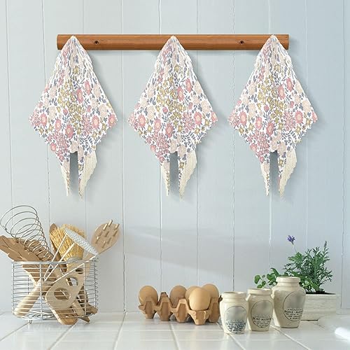 Miniatura 6 de linqin Cute Floral Set of 6 Quick Dry Kitchen Towels and Dishcloths Sets Decor Quality Microfiber Absorbant Towel Reusable for Restaurant Table