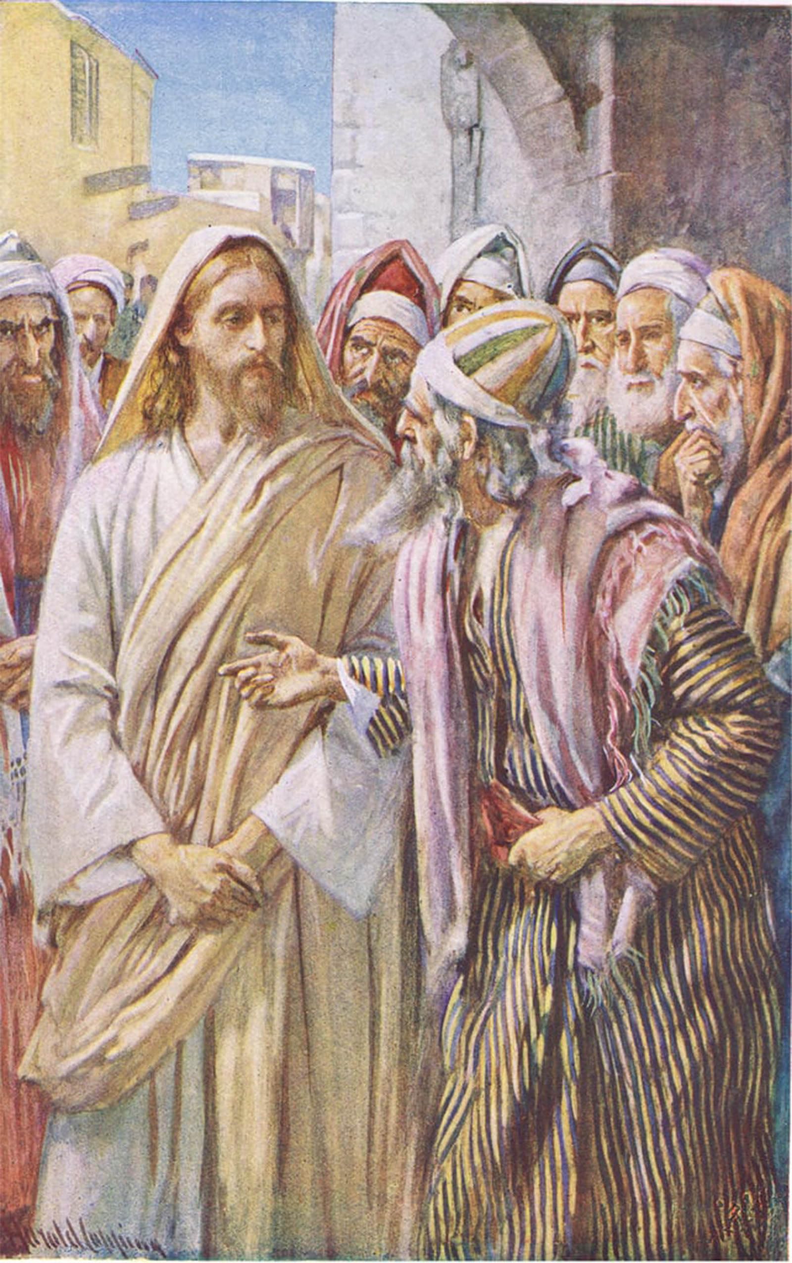 ARTXLXXBN Famous Painting Art Wall Decor Abstract Art Picture the Question of the Sadducees by Harold Copping Animal Pictures for Home Decor 60x90cm