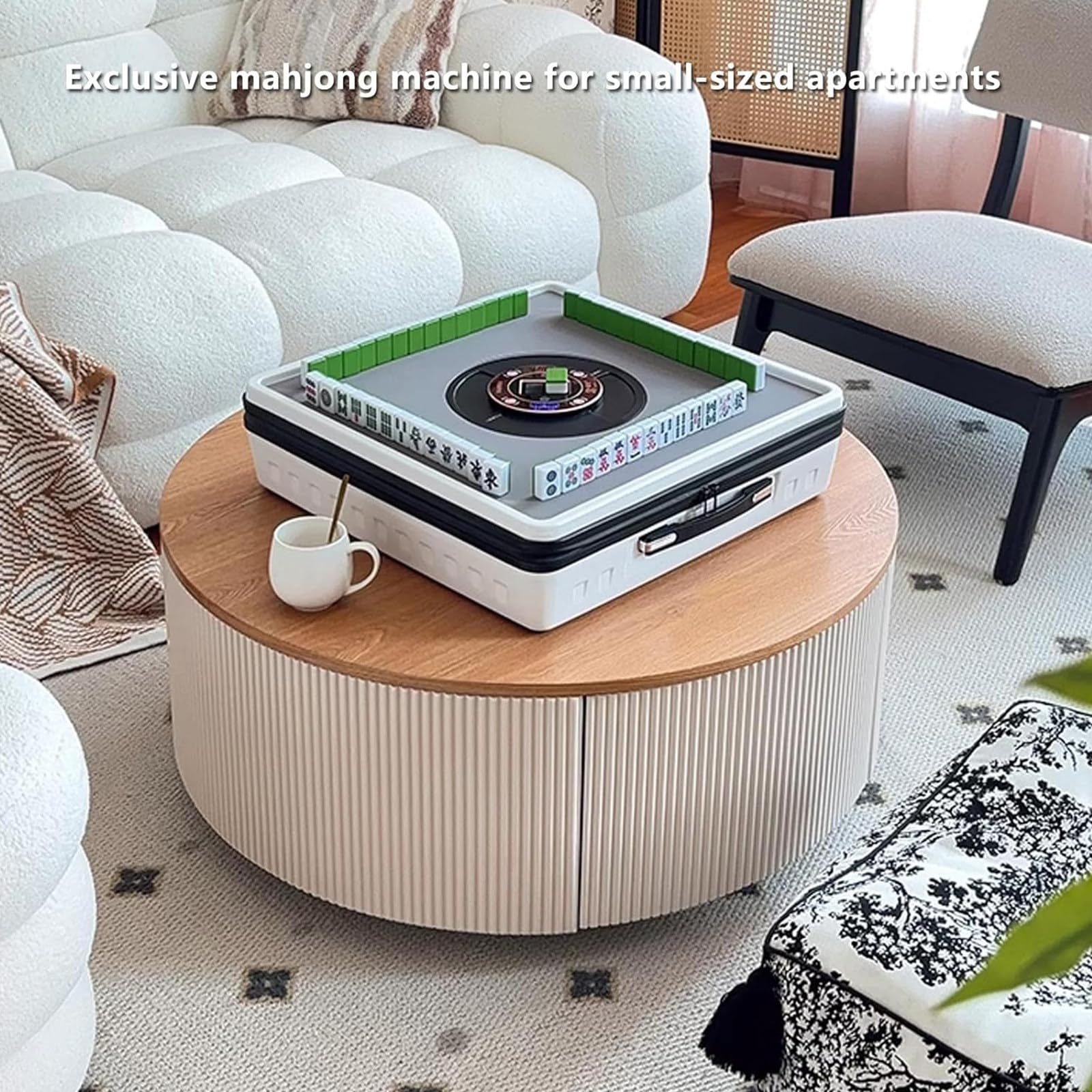 Tavolo Mahjong portatile con Shuffler automatico, set Mahjong elettrico automatico per casa e tempo libero all'aperto
