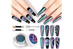 2-in-1 Cat Eye Chrome Nail Powder: Hypnotizing Mirror and Cat Eye Effects
