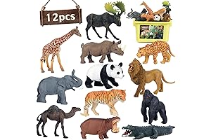 Jumbo Safari Animal Toys Figures, Realistic Wild Jungle Animal Figurines